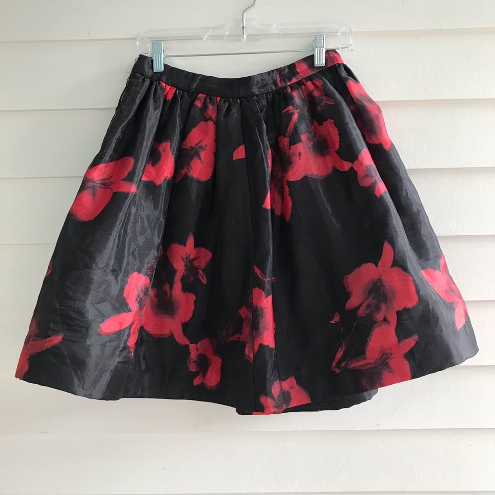Black skirt with red flowers